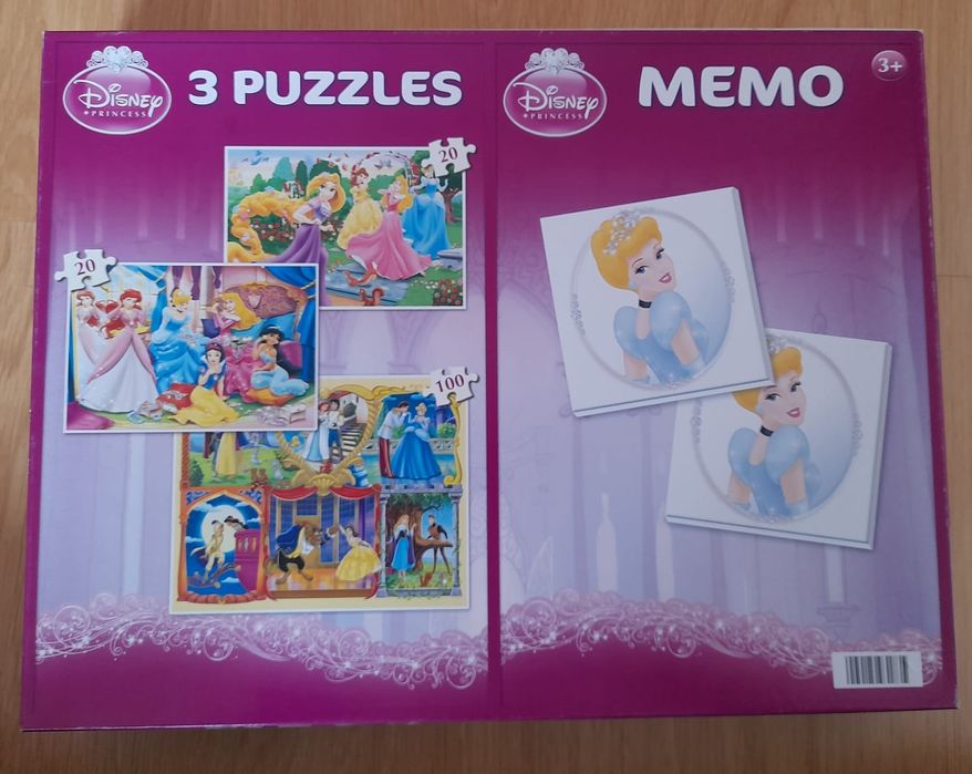 Puzzle e jogo da memória Princesas Disney 3+