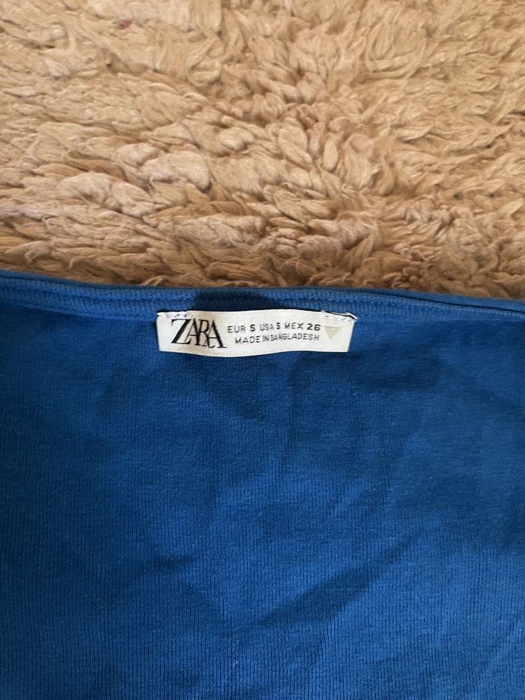 Top zara Azul com decote