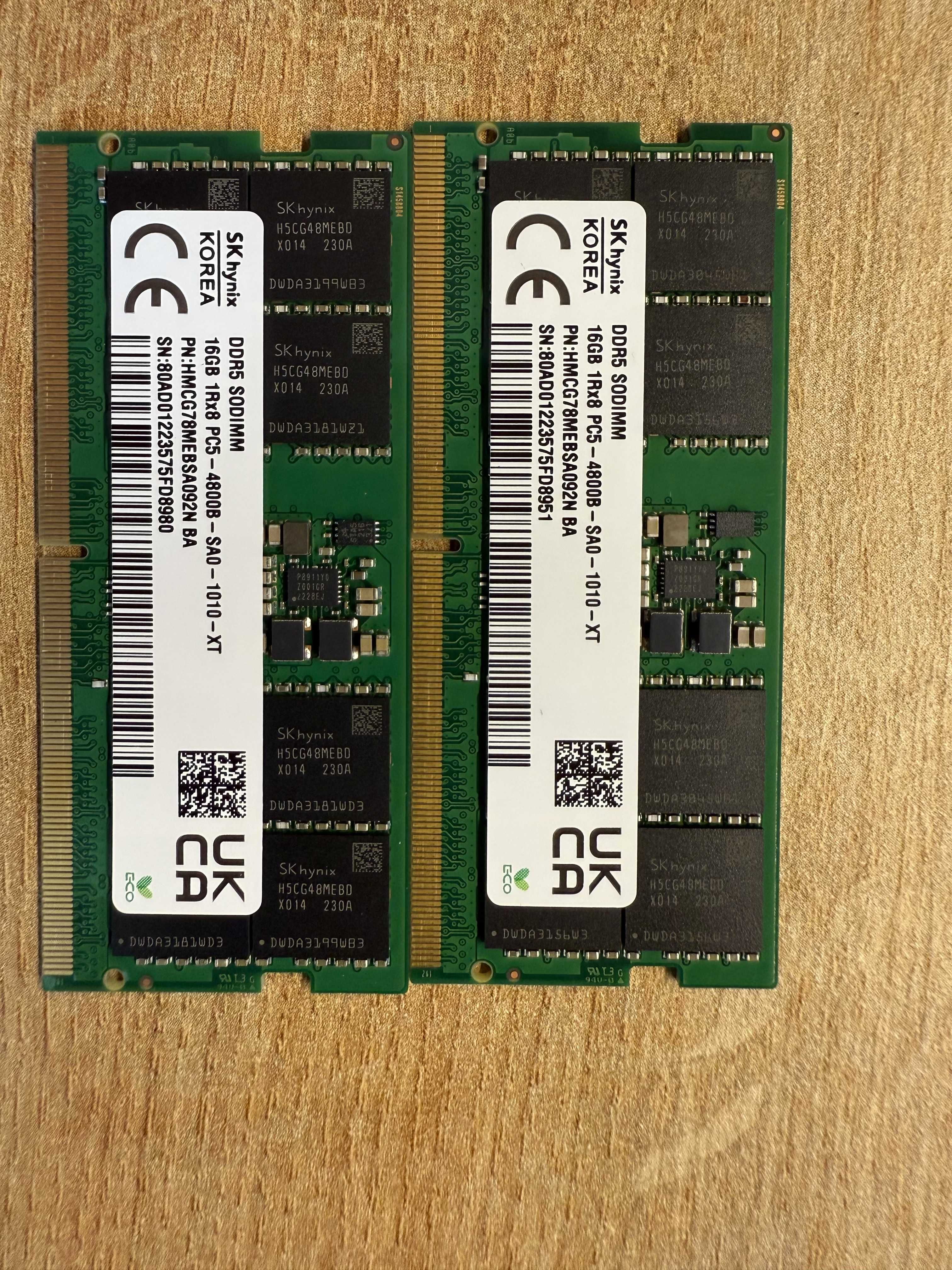 32GB RAM DDr5 SODIMM, 2 kości po 16GB