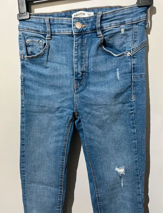 jeansy skinny z przetarciami