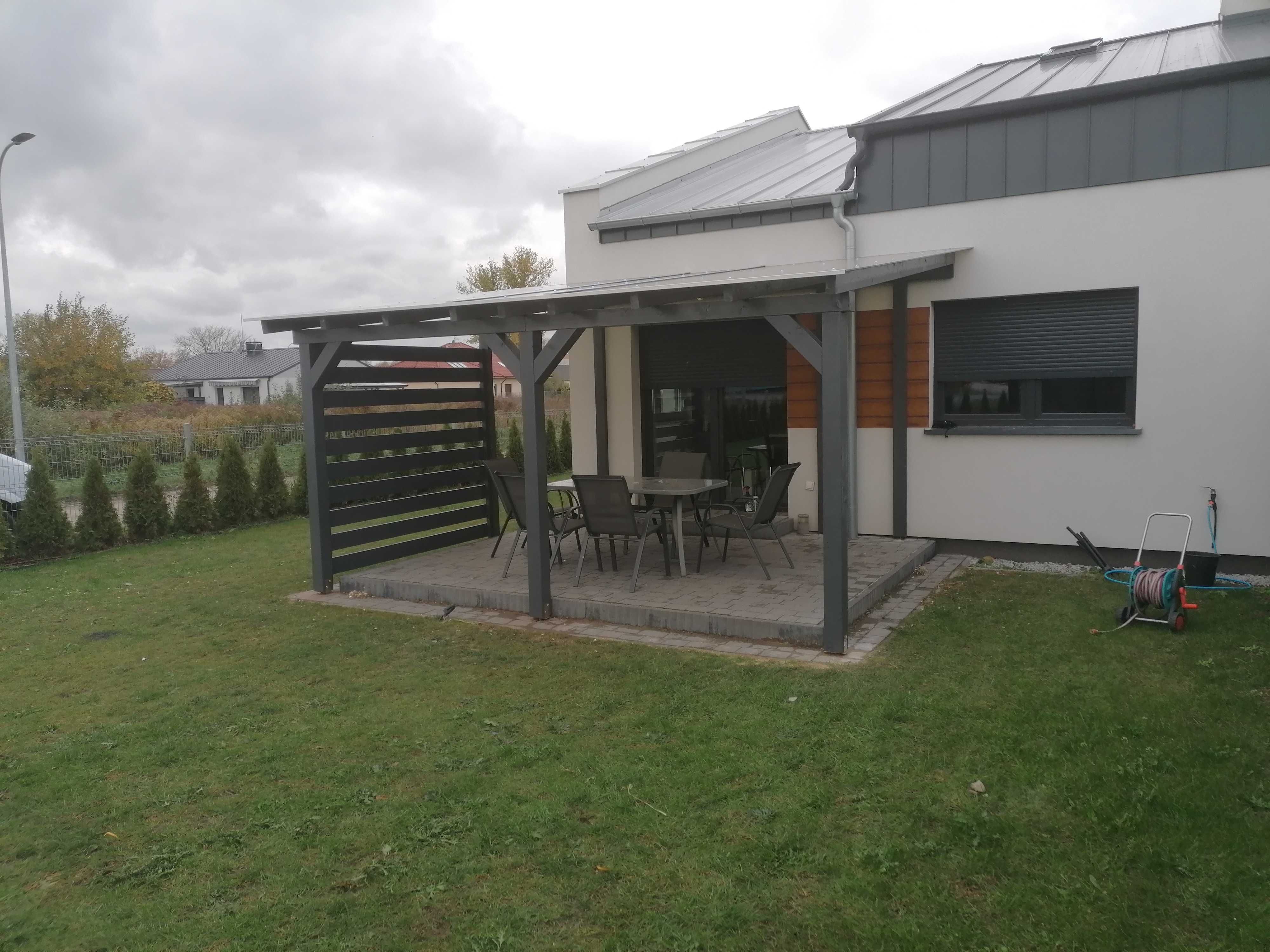 Zadaszenie tarasu,pergola tarasowa,dach,taras,poliwęglan,KVH,BSH