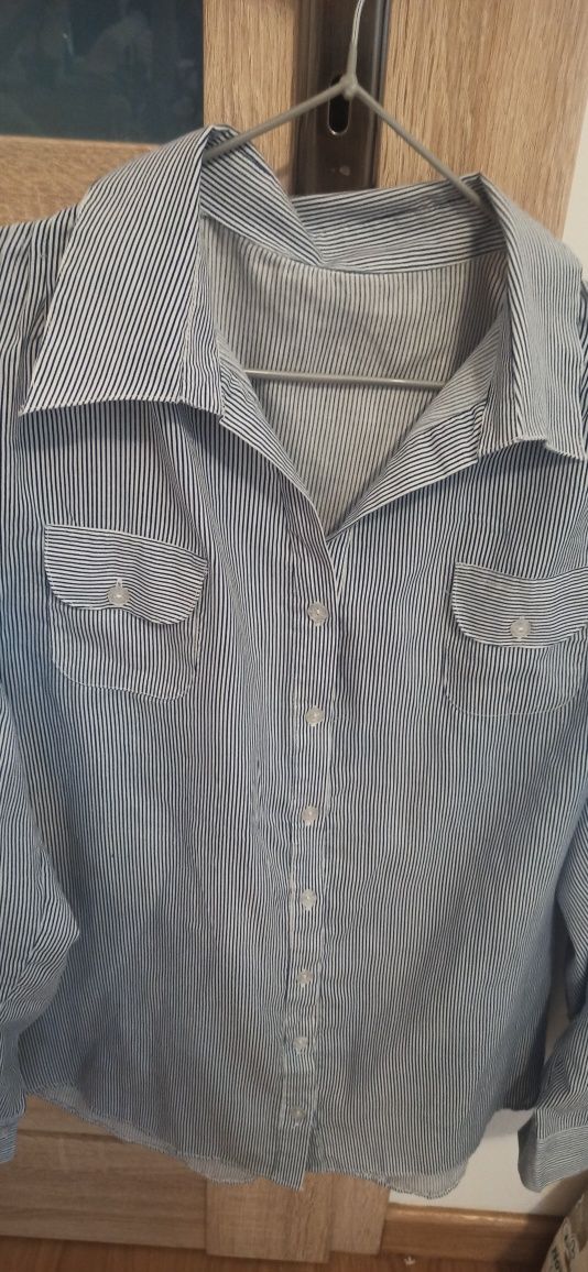Niebieska bluzka koszula w paski w rozmiarze XL/2XL