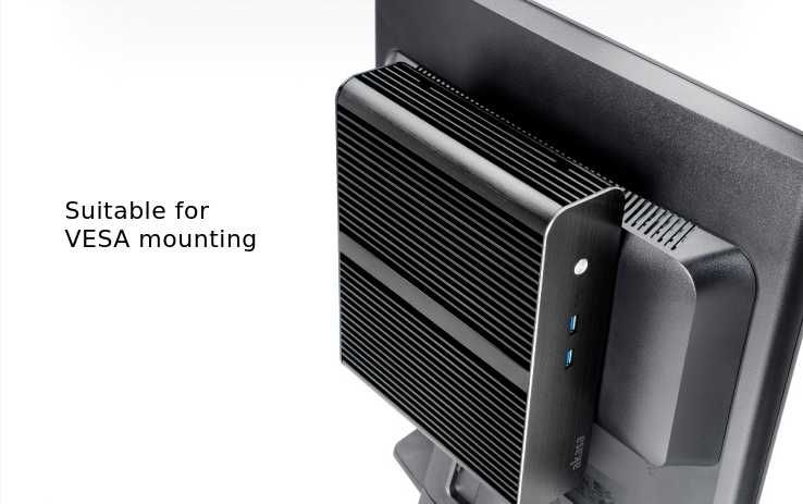 Akasa Euler i3 8100 ITX 16GB RAM 512GB SSD fanless cichy mini komputer