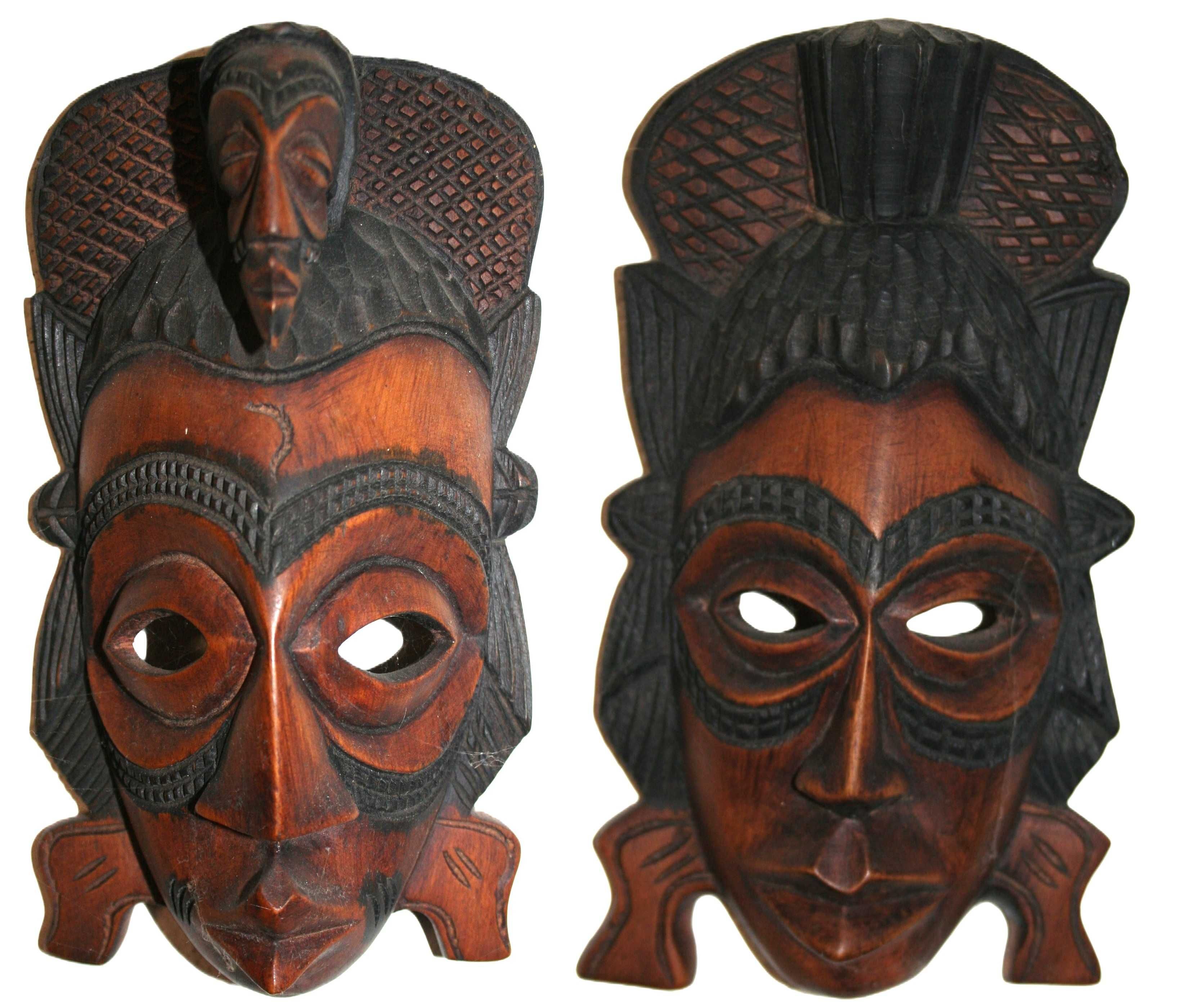 Artesanato-África- Colecção de 17 Máscaras de Tribos de Cabinda