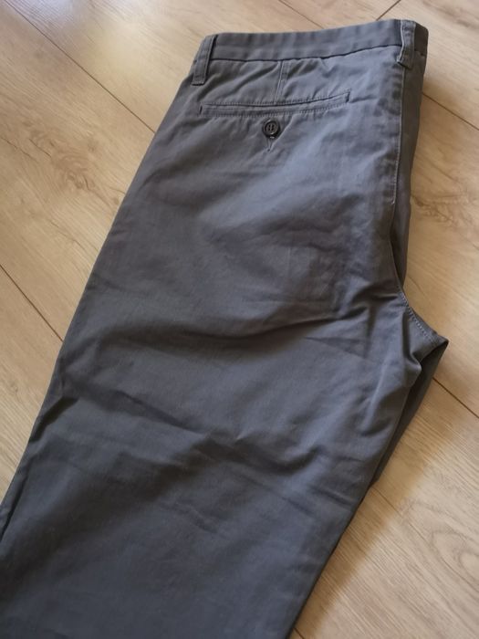 Spodnie męskie materiałowe chino slim fit 40 L popielate