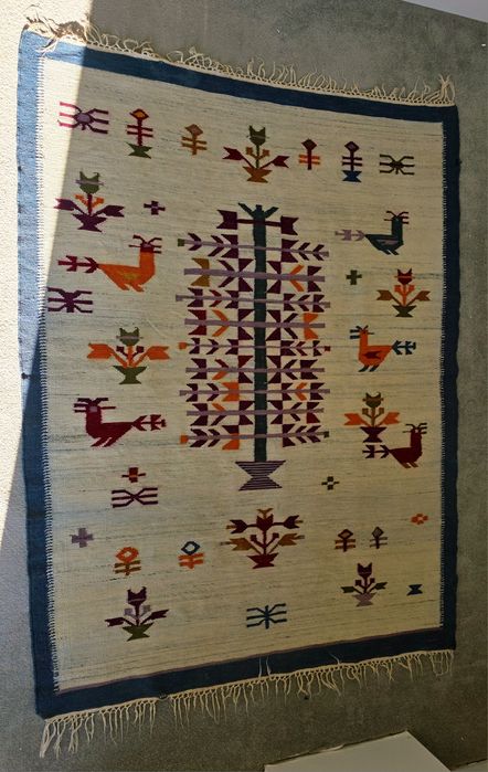 Duży, stary, polski kilim, cepelia