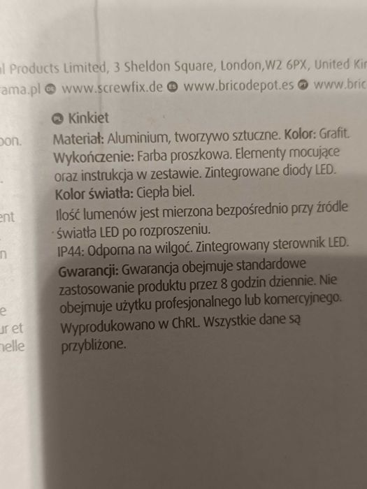 Coffman kinkiet LED lampka oświetlenie
