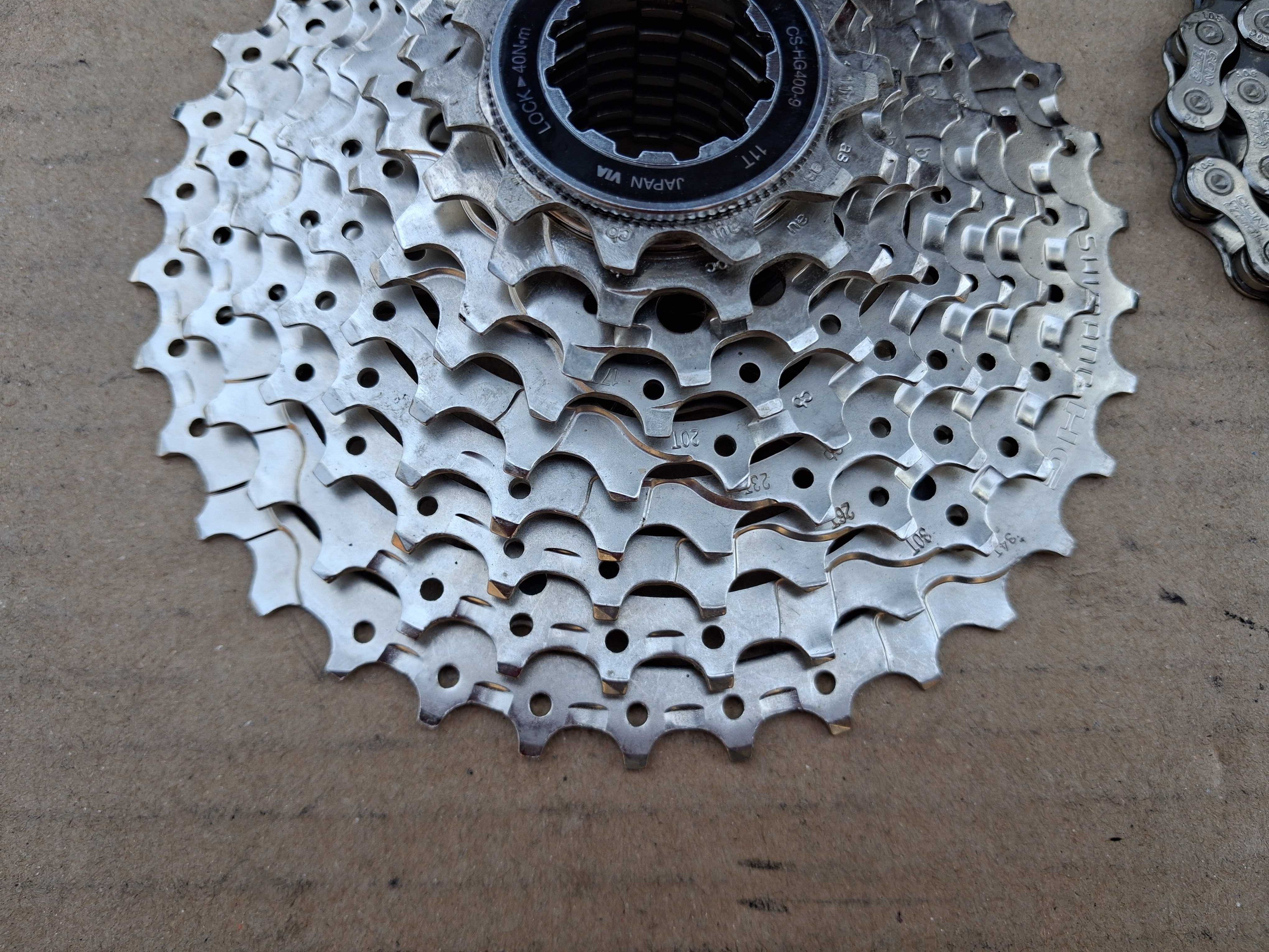 Kaseta Shimano HG400 9s plus Łańcuch ConTec 10s