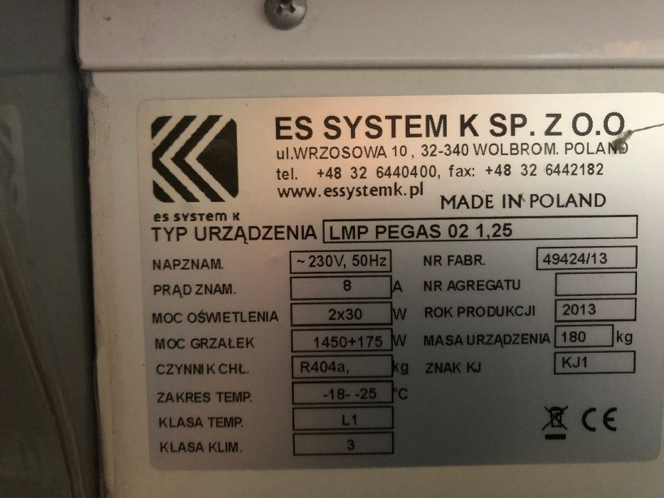 Lada mroźnicza ES System LMP Pegas 02 1,25