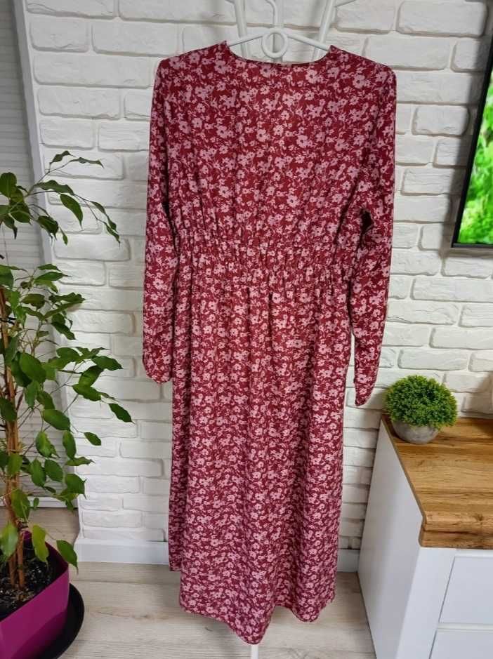 Reserved długa kwiecista sukienka Boho hippie maxi 38