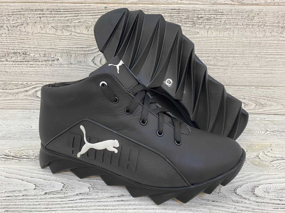 Чоловічі зимові кросівки на хутрі Пума Чоботи Puma Нат. шкіра р39 - 45