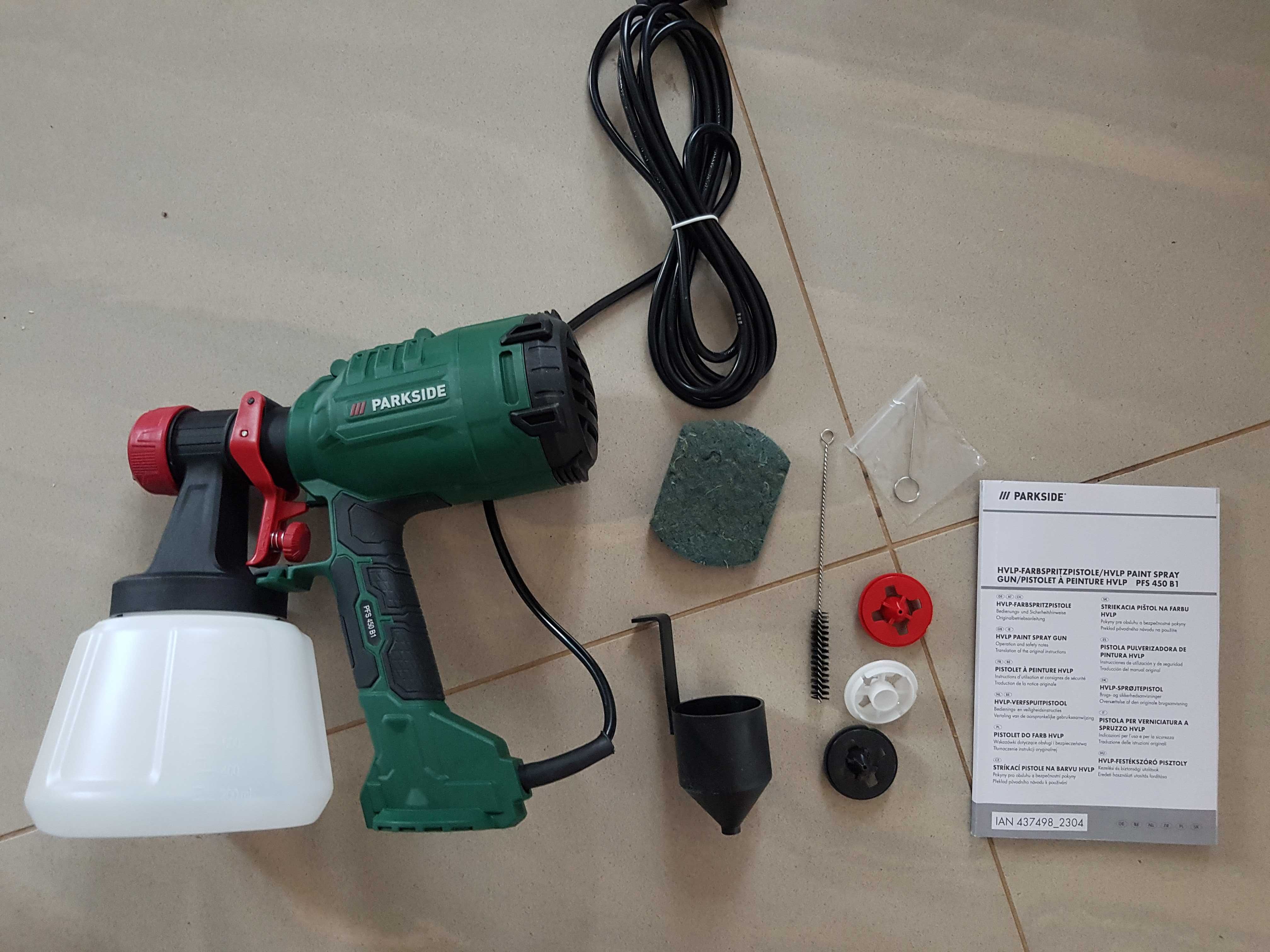 Pistolet natryskowy do malowania 450W Parkside nie użyty