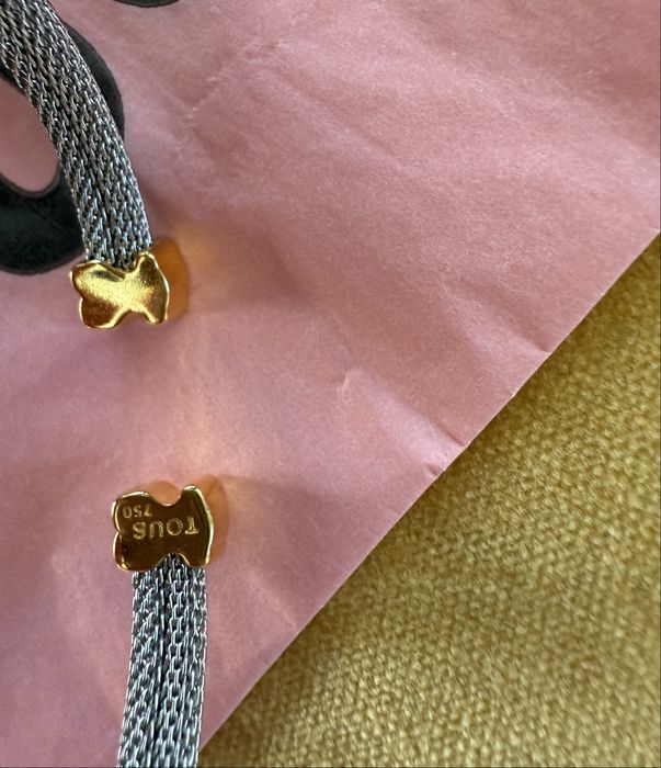 NOWA oryginalna bransoletka Tous Mesh ze złotymi misiami