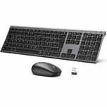 IClever Klawiatura i mysz Bluetooth, QWERTZ, podwójny tryb, Czarny +