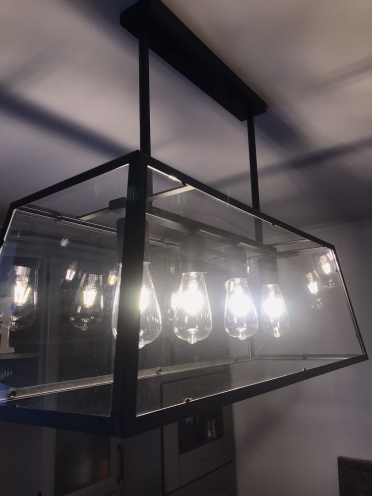 Lampa loft loftowa wisząca ikea szklo metal industrialna duża