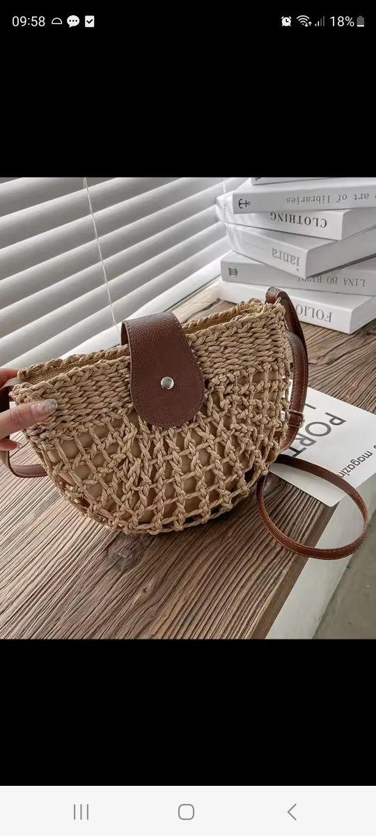 Torebka ze słomy BOHO