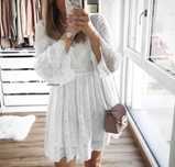 Zara cudna koronkowa haftowana sukienka tunika Boho M/38