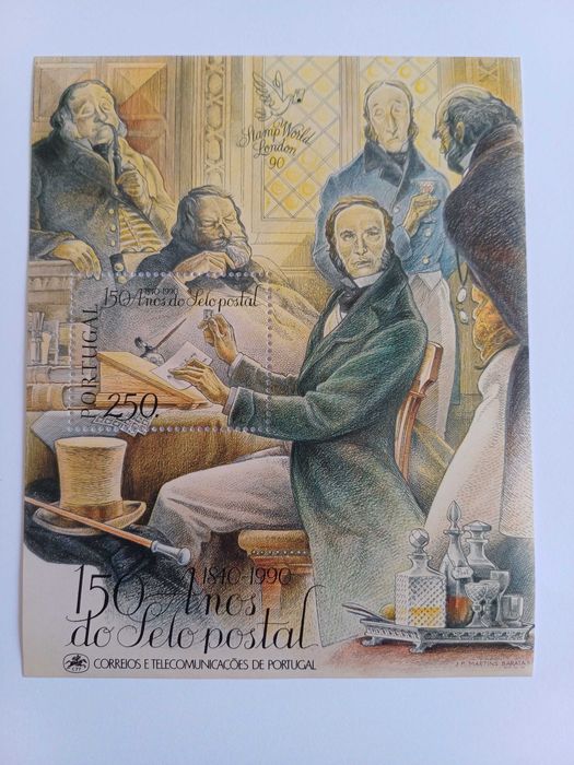 Filatelia Portugal – Bloco 150 anos do Selo Postal, 1990