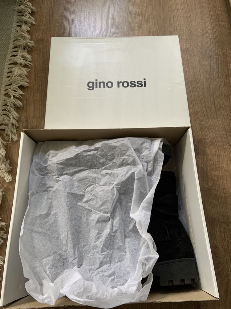 Botki czarne skórzane zamszowe Gino Rossi rozmiar 37