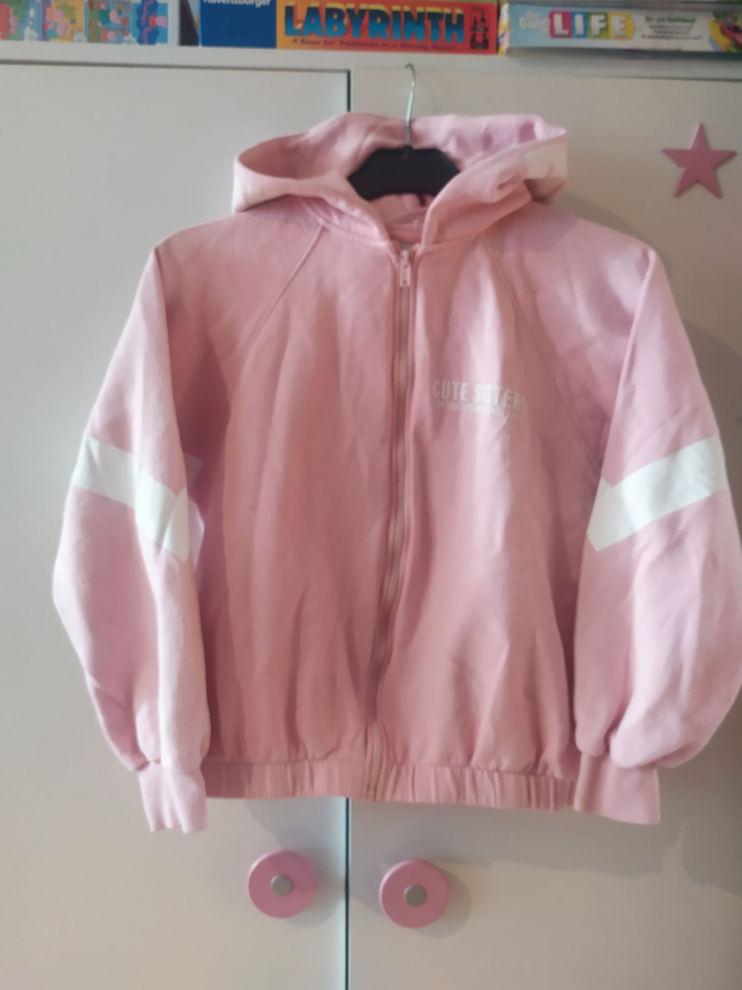 Krótka bluza crop Zara z dużym kapturem 13-14l 164