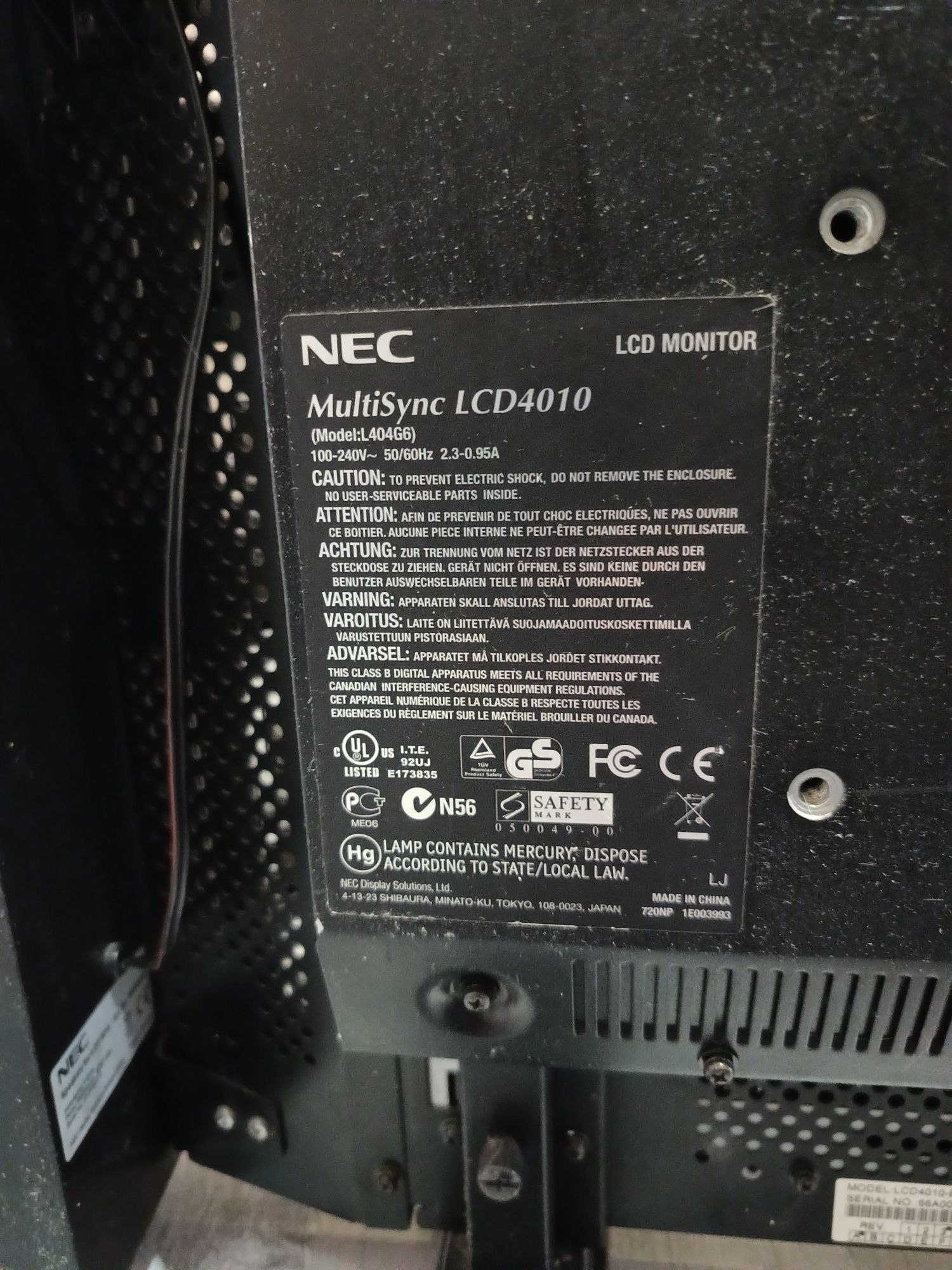 Monitor Nec MultiSync LCD4010 40"