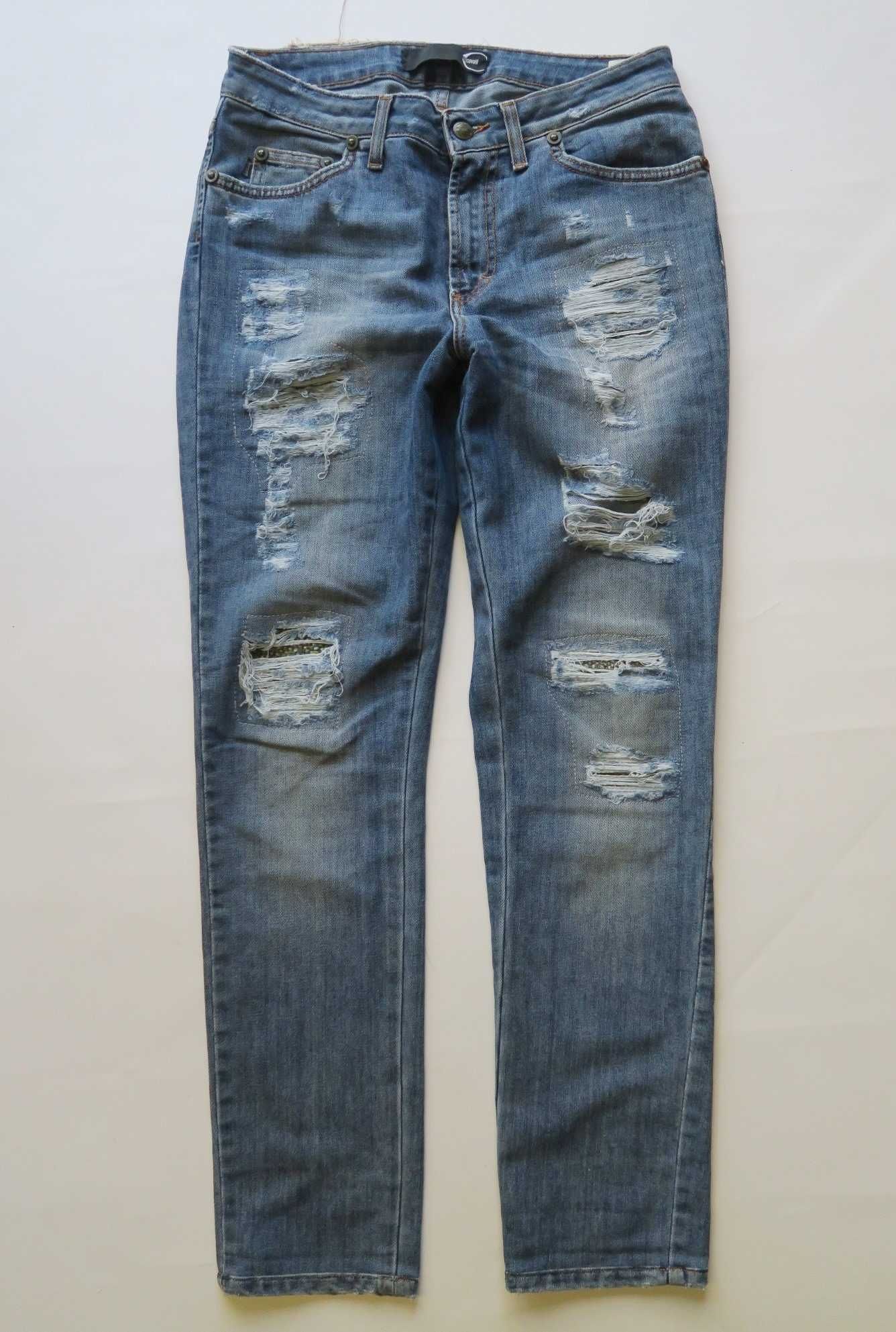 Just Cavalli spodnie z przetarciami mom jeans 29