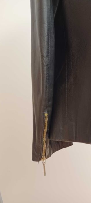 Casaco de couro genuíno Preto