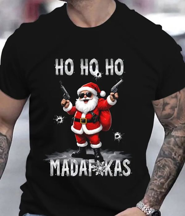 Ho Ho Ho Madafakas koszulka męska 9 rozmiarów świąteczne koszulki HOT