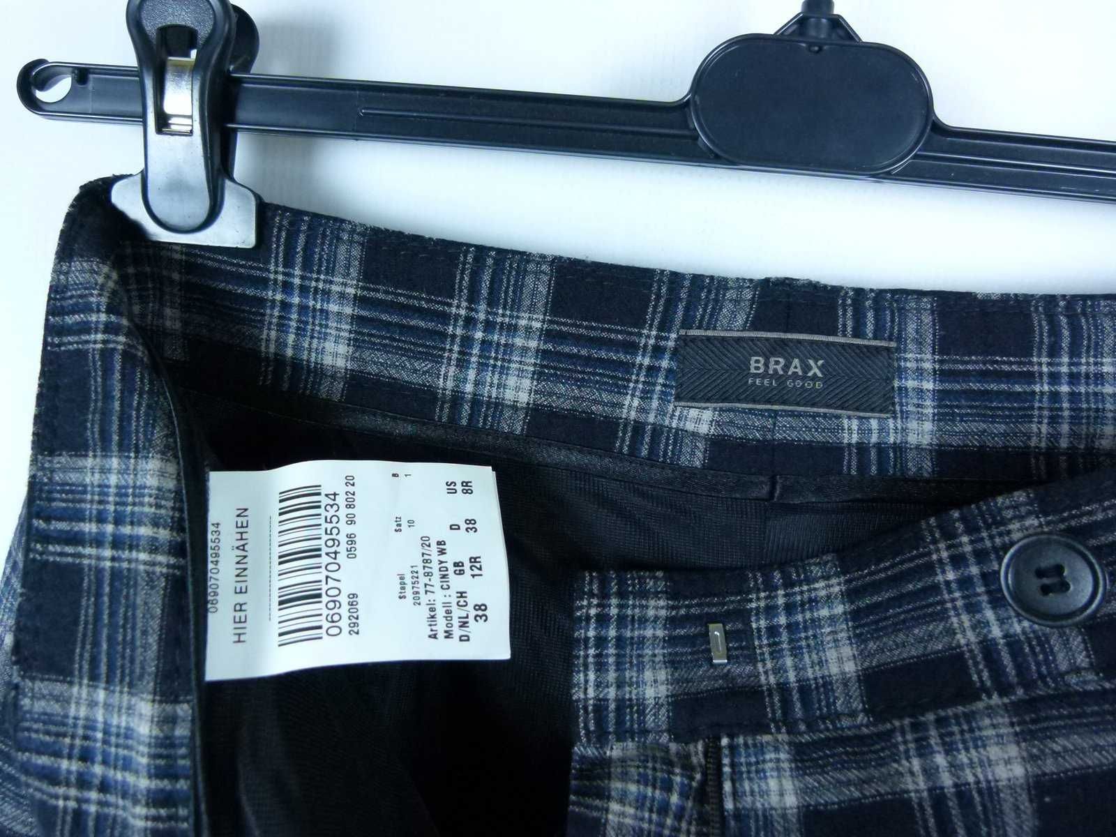 BRAX wełniane spodnie w kratkę 12R / 38