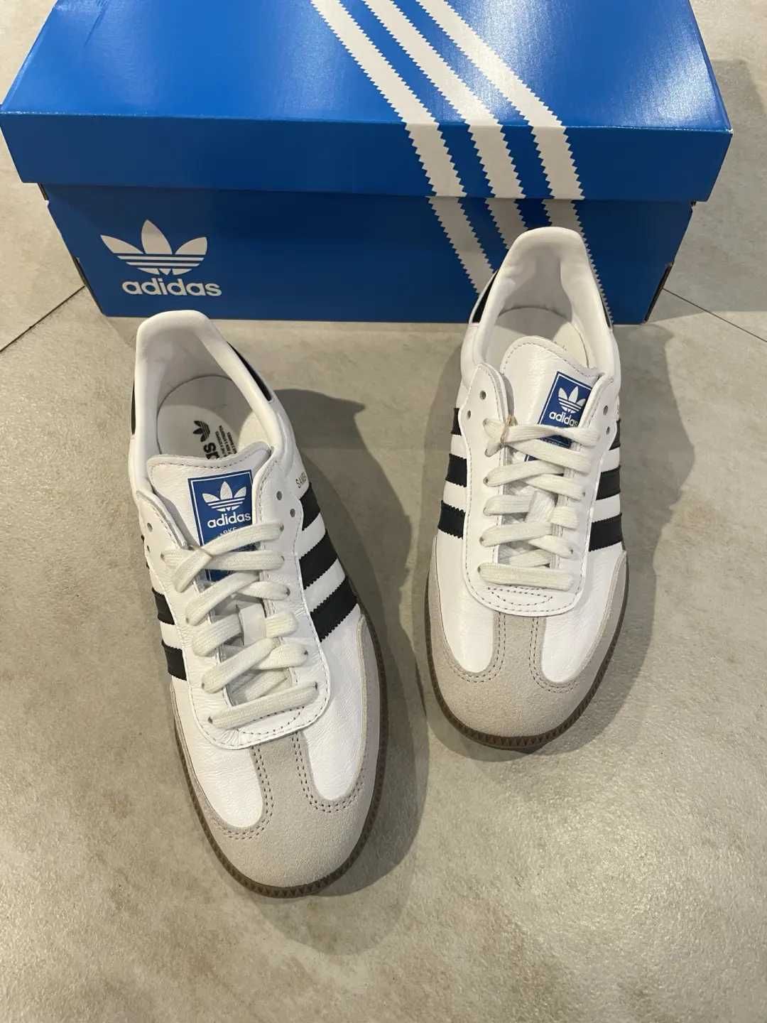 Nowe\Powietrze*airDamskieAdidasSambaSupremeWhite UnisexTrampki 36.5