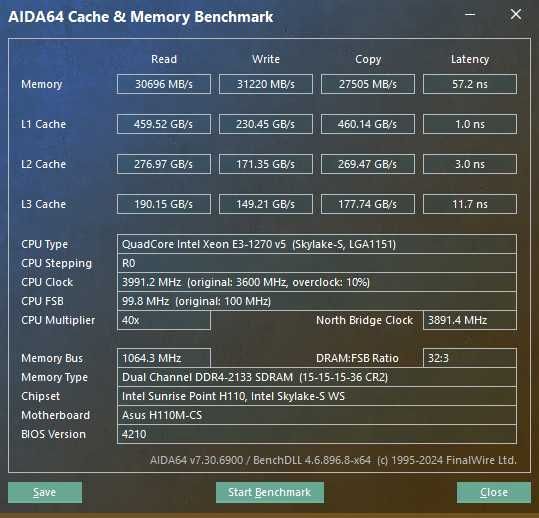 ASUS H110M-CS + Pentium G4600 биос с поддержкой XEON v5 и v6