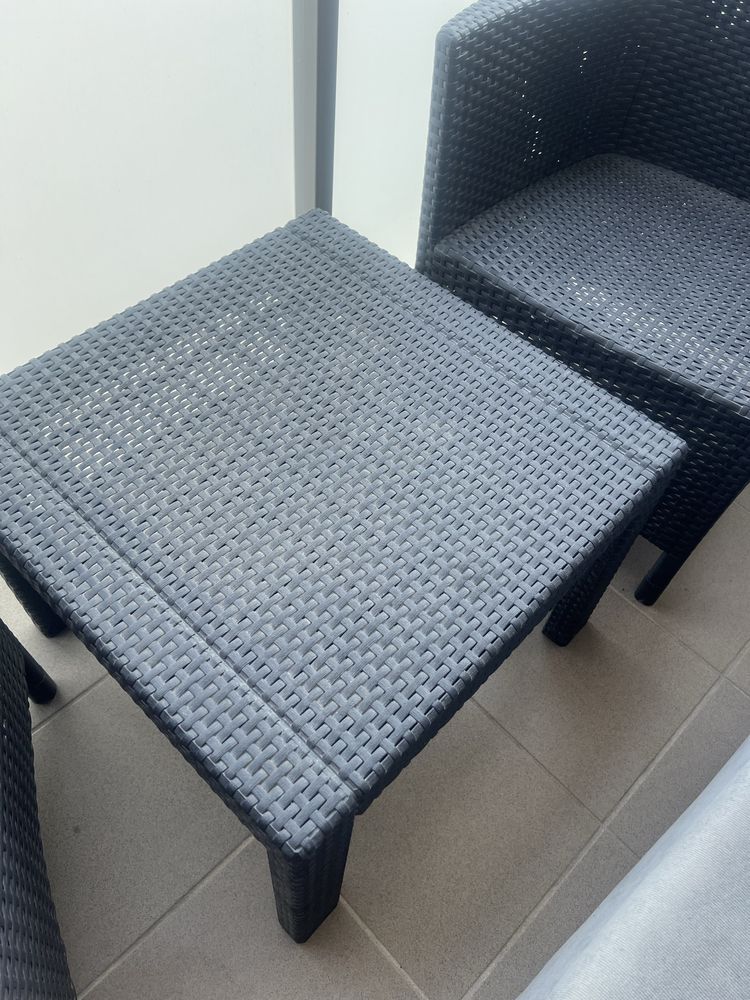 Stół z krzeslami ogrod balkon 2+1 Allibert