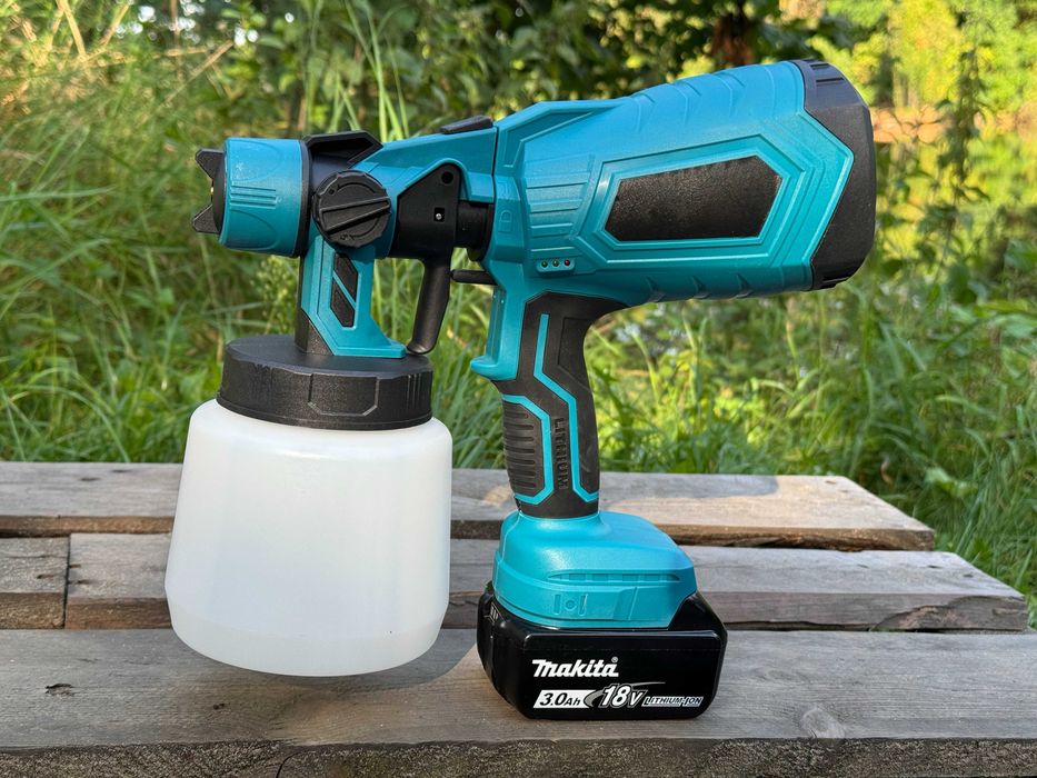 Pistolet do sufitów na baterię MAKITA - 2 Dysze Lejek Instrukcja PL