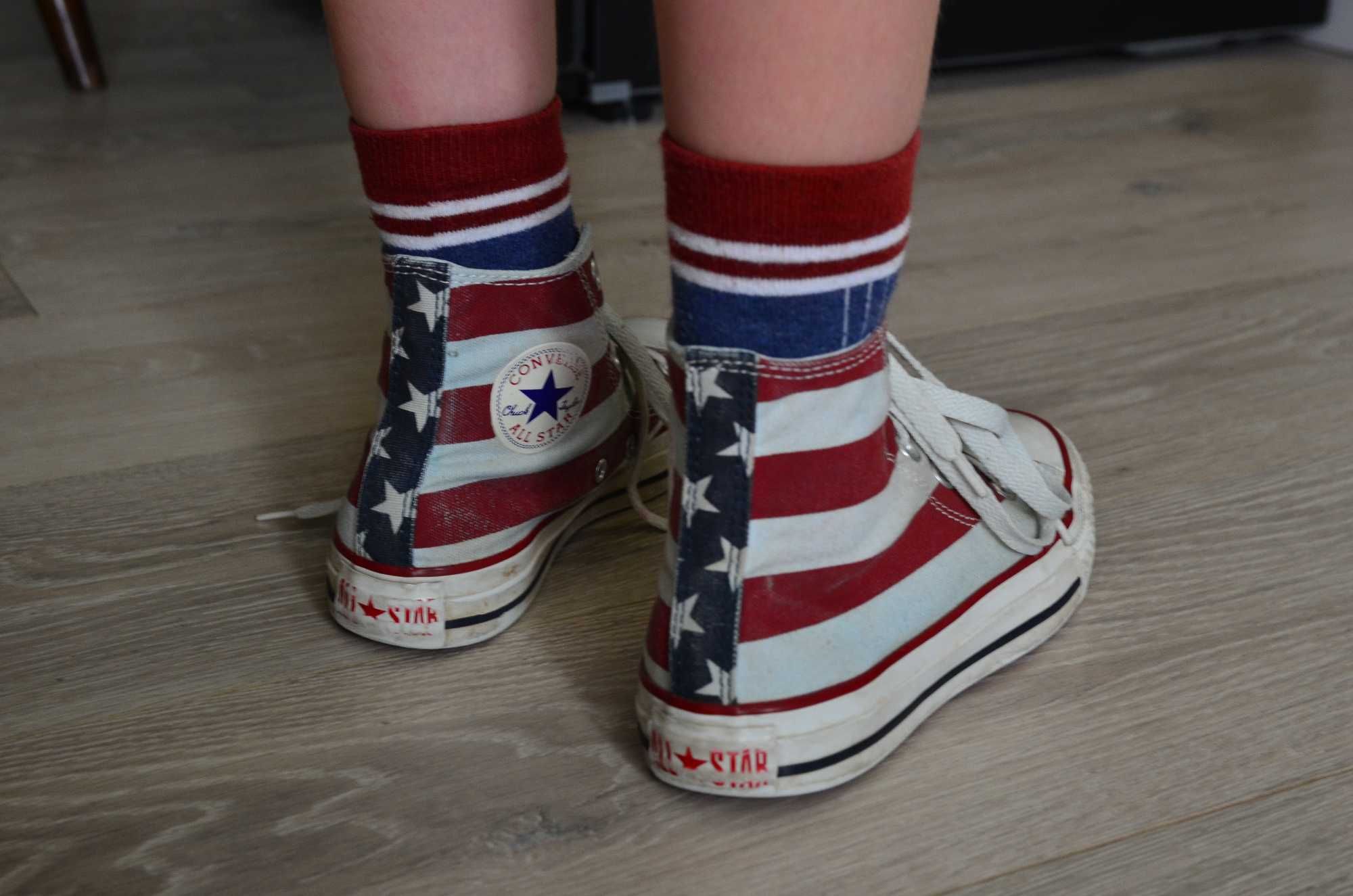 Trampki Converse buty dziecięce, młodzieżowe rozm. 36 flaga USA