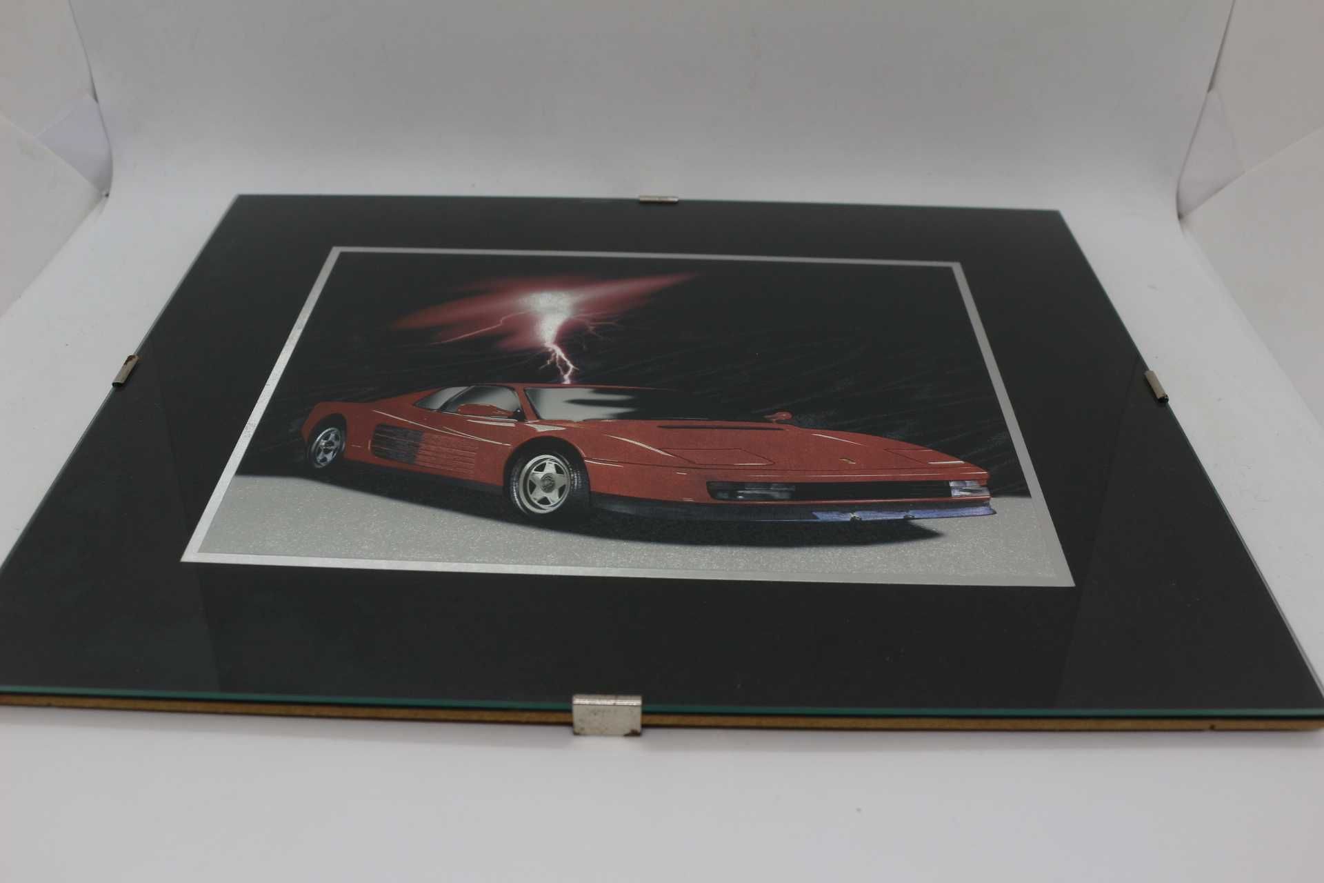 Ferrari Testarossa Vermelho design gráfico publicitário 1998