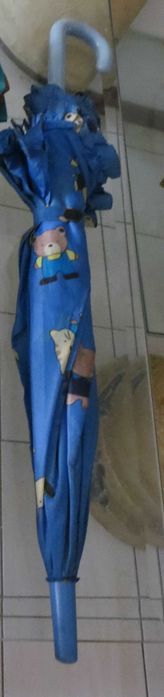 Chapéu chuva, criança, com abertura automática e folho na aba, Azul