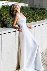 Весільна сукня біла атласна розмір 42 S