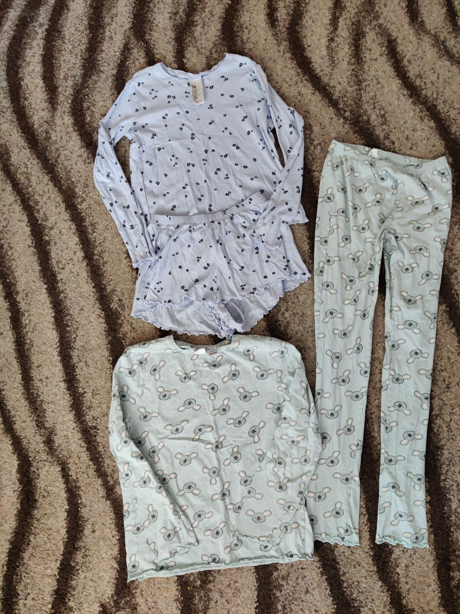 Dwie piżamy dwuczęściowe 146/152 H&M + 158/164 zara