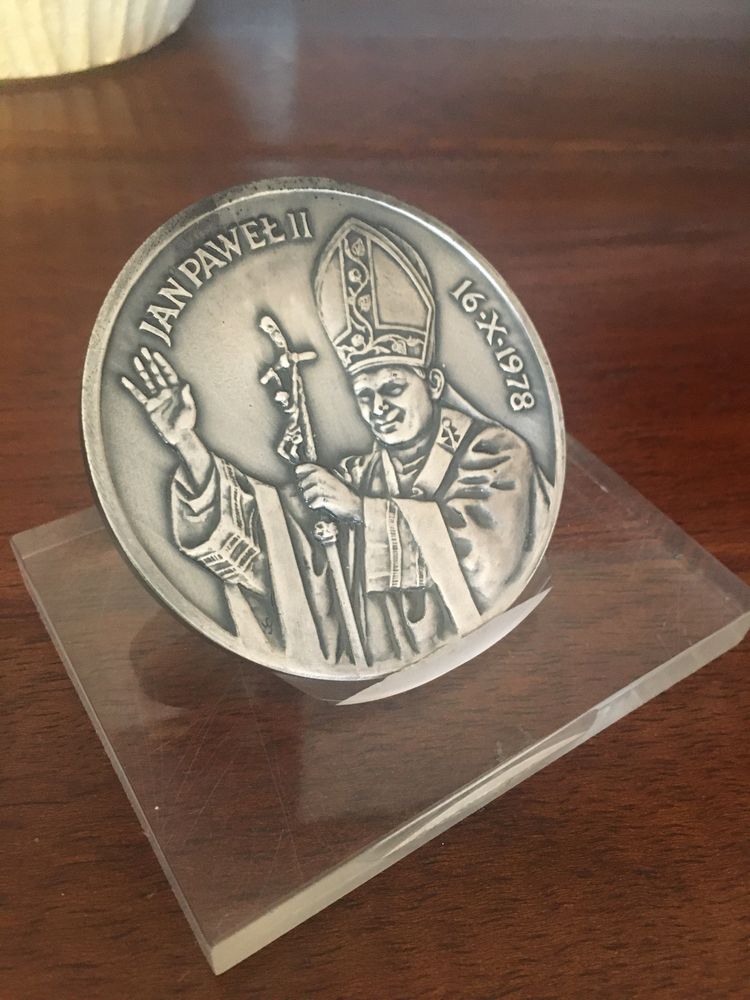 Medal kolekcjonerski Jan Paweł II miedziany srebrzony