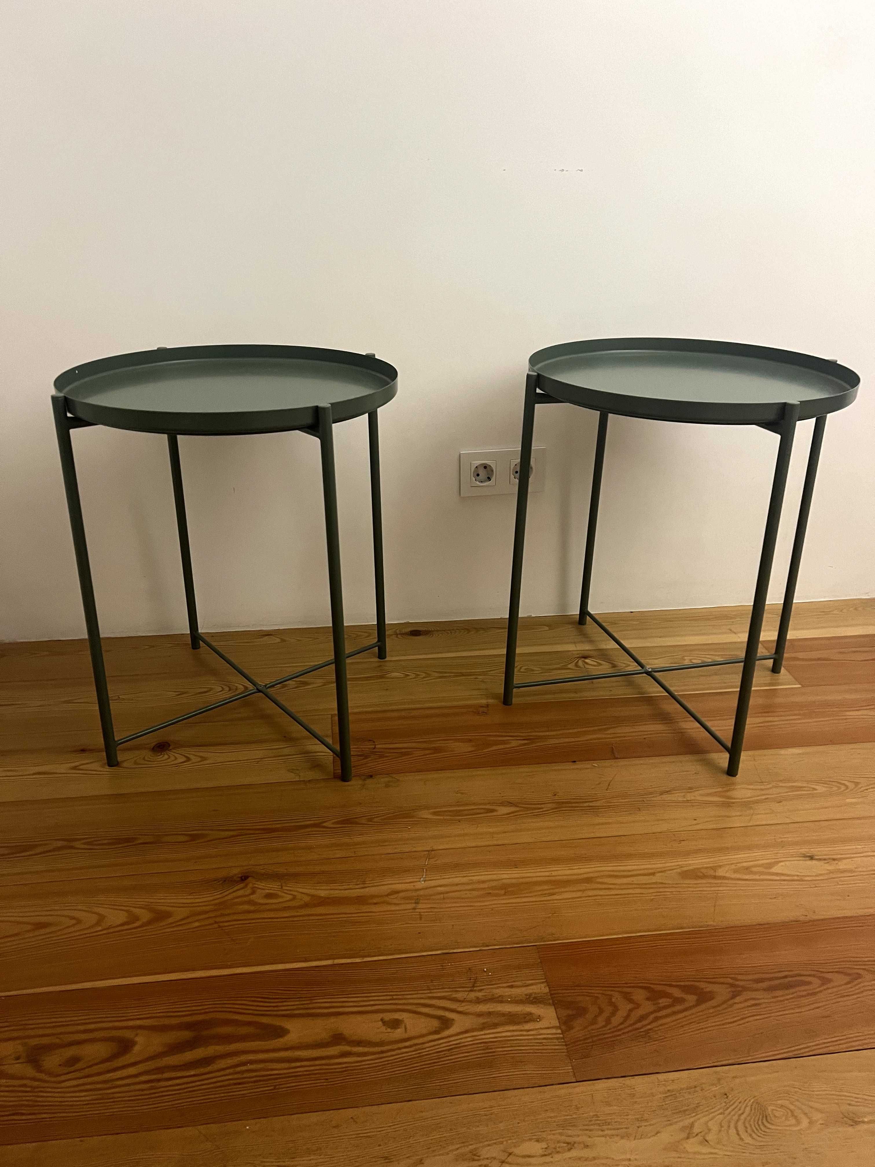 2 mesas Ikea GLADOM verdes (cor descontinuada) como novas