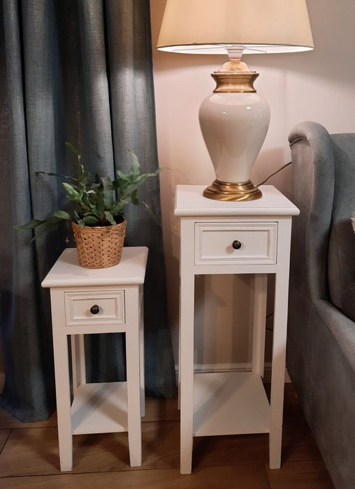 2 Stoliki pod telefon zestaw stolików pomocniczych, shabby chic, ant