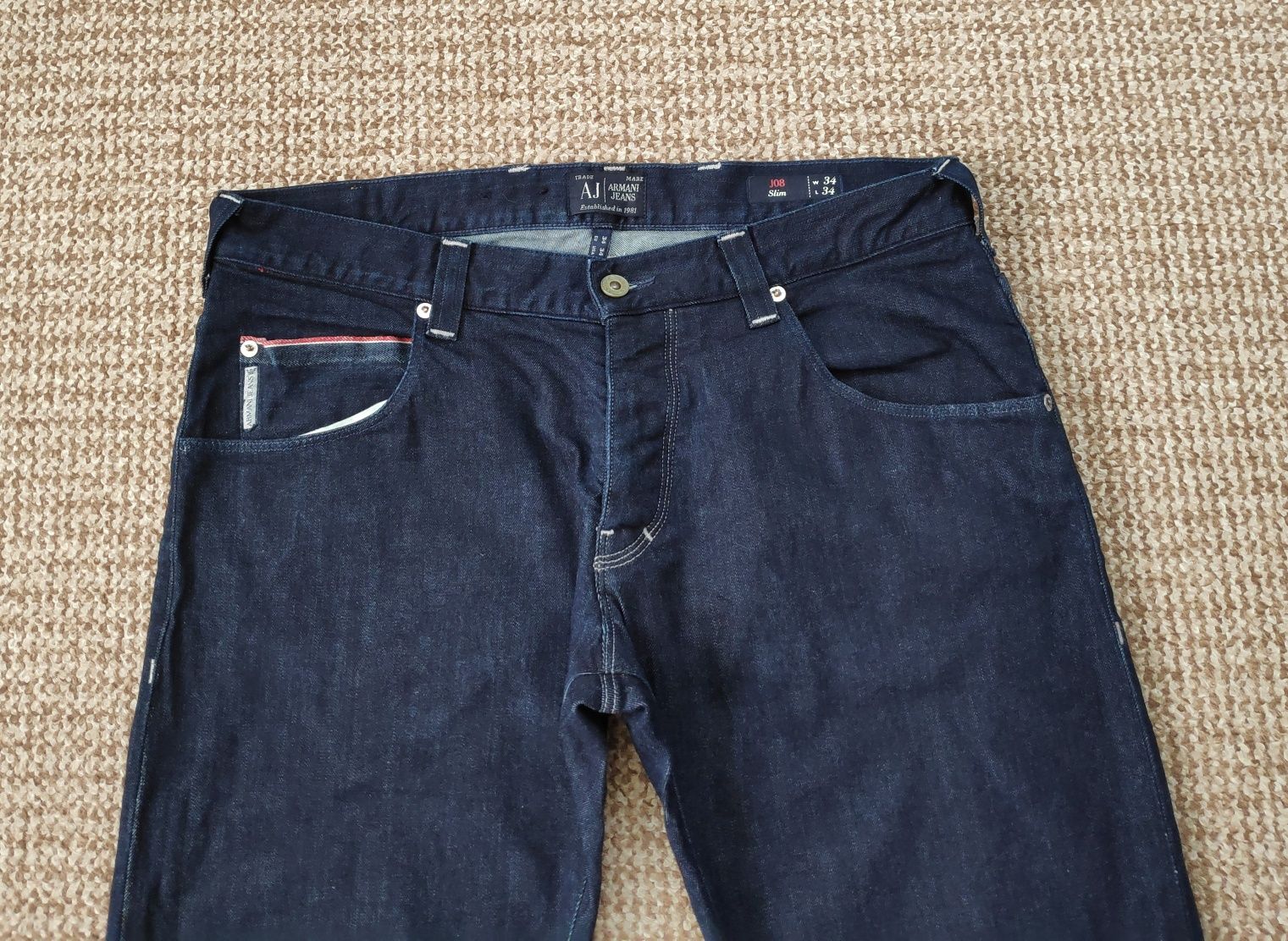 ARMANI JEANS J08 Slim Fit джинсы селвидж ОРИГИНАЛ W34 L34