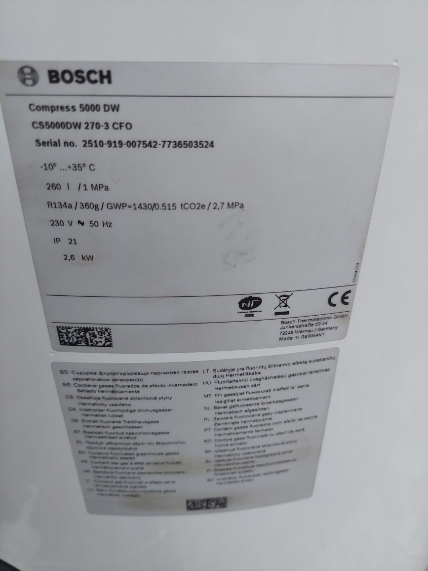 Pompa ciepla z bojlerem BOSCH Compress cs5000 dw 270