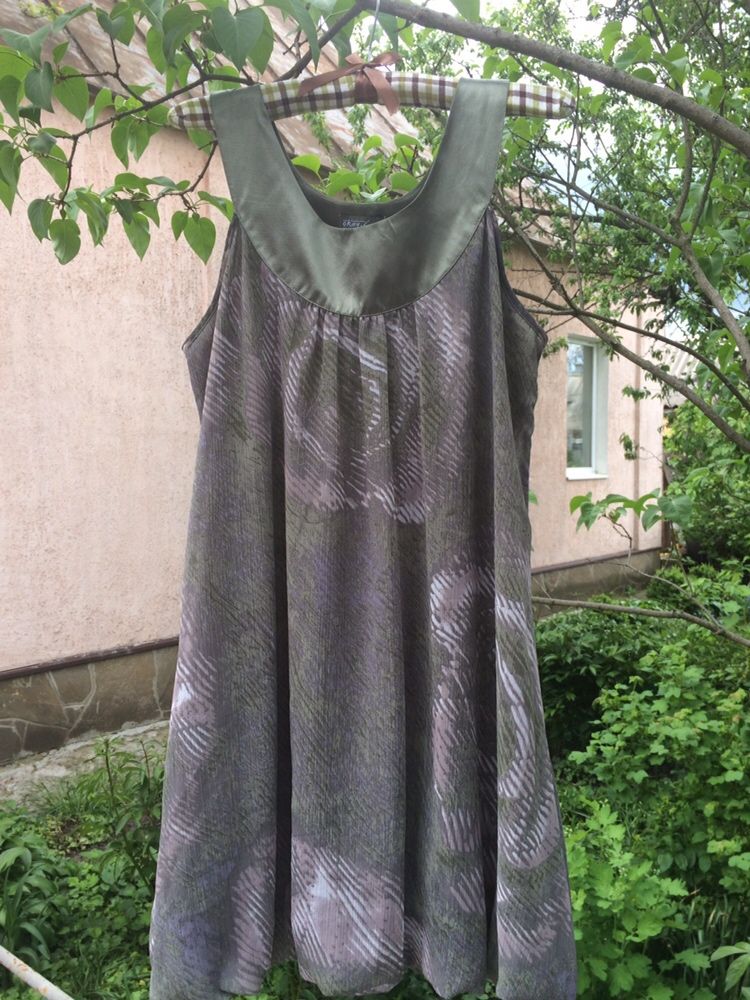 Платье летнее коктейльное оливковое