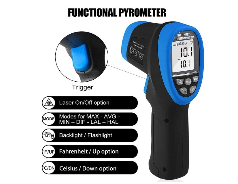 Cyfrowy termometr na podczerwień INFURIDER YF-985B,