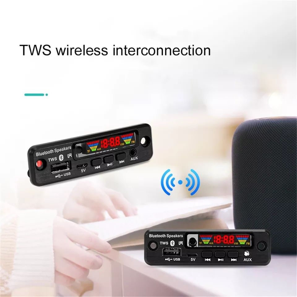 Bluetooth 5,0 гарнитура декодер для APE/MP3 FM радио TF USB 3,5 мм AUX