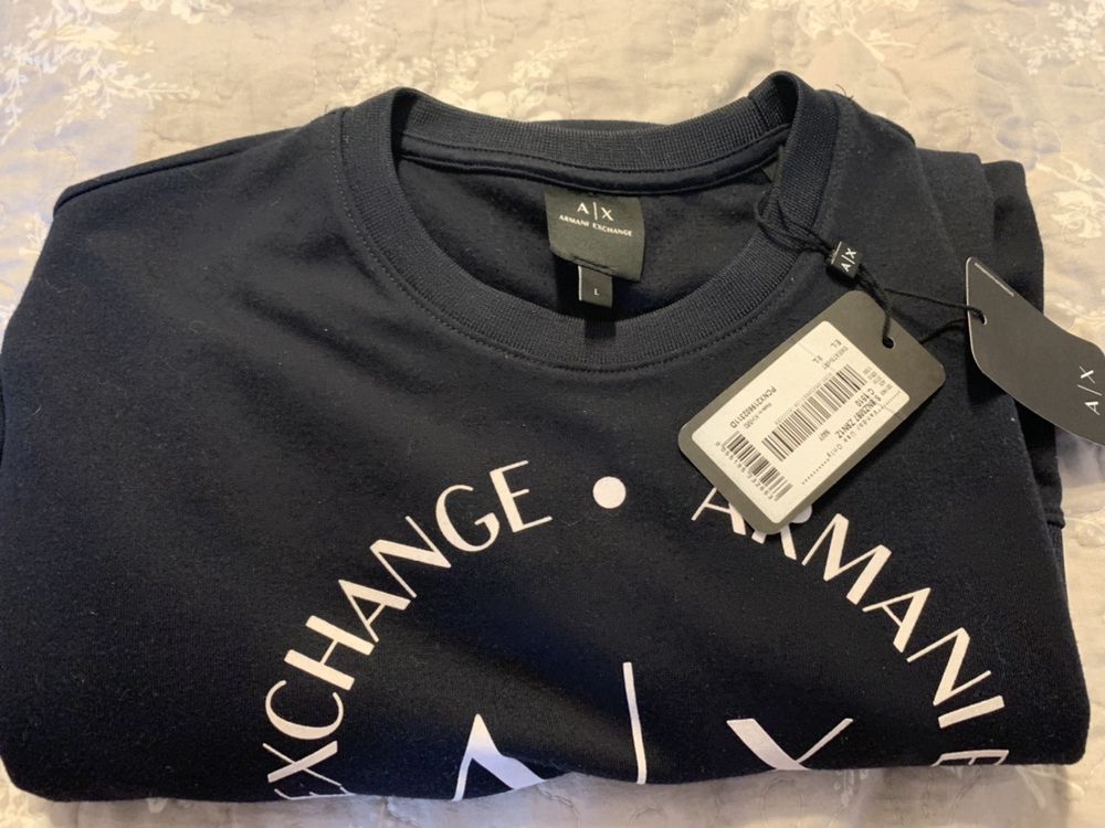 Męska bluza Armani Exchange rozmiar L granatowa ORYGINALNA