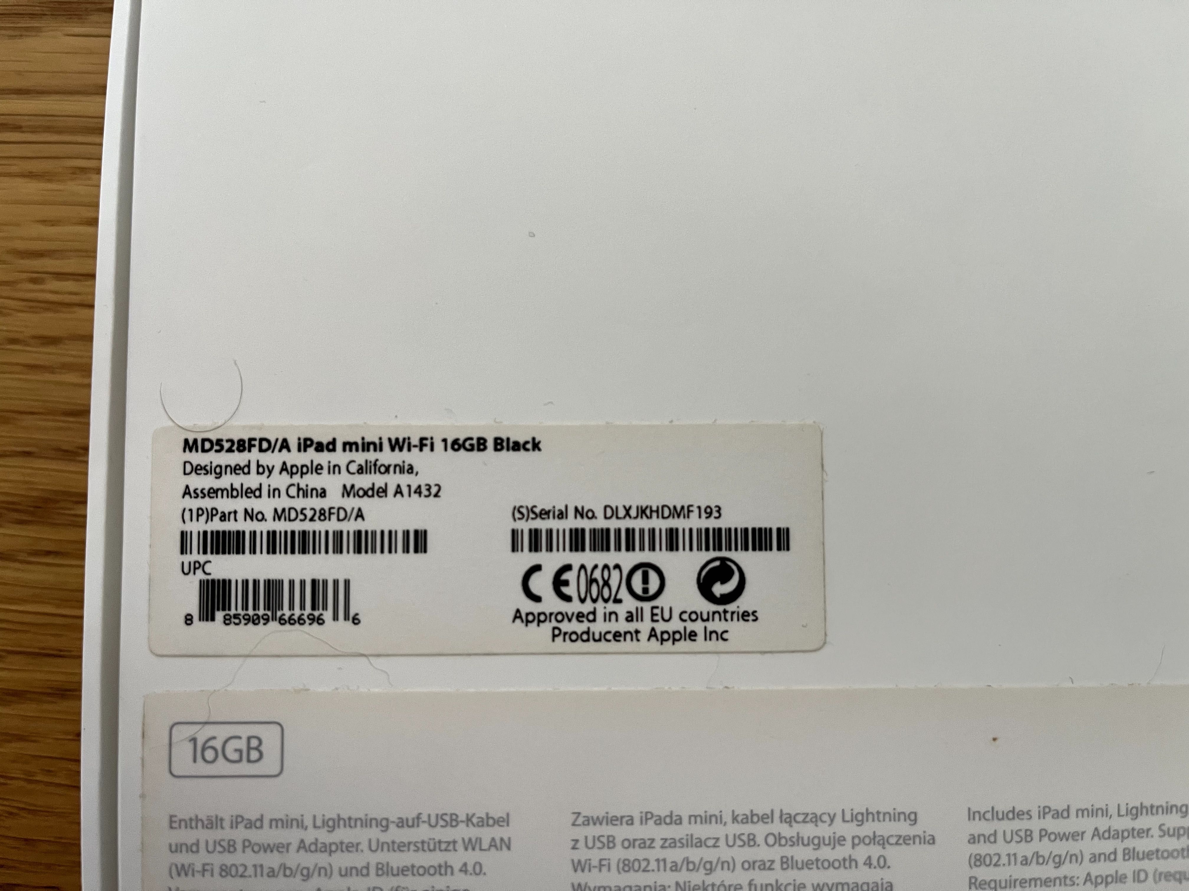 Apple iPad Mini 1 Wi-Fi  16GB A1432 - MD528FD/A - Space Gray
