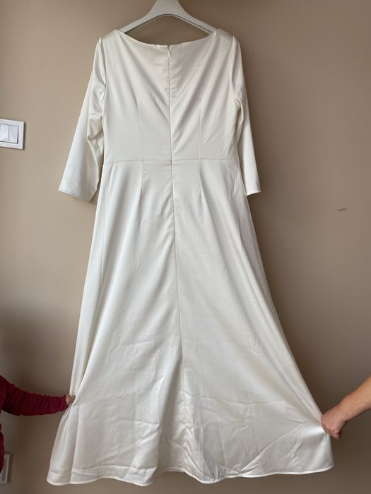 Suknia ślubna L ecru dlguga elegancka Dorota Warmus jak meghan markle
