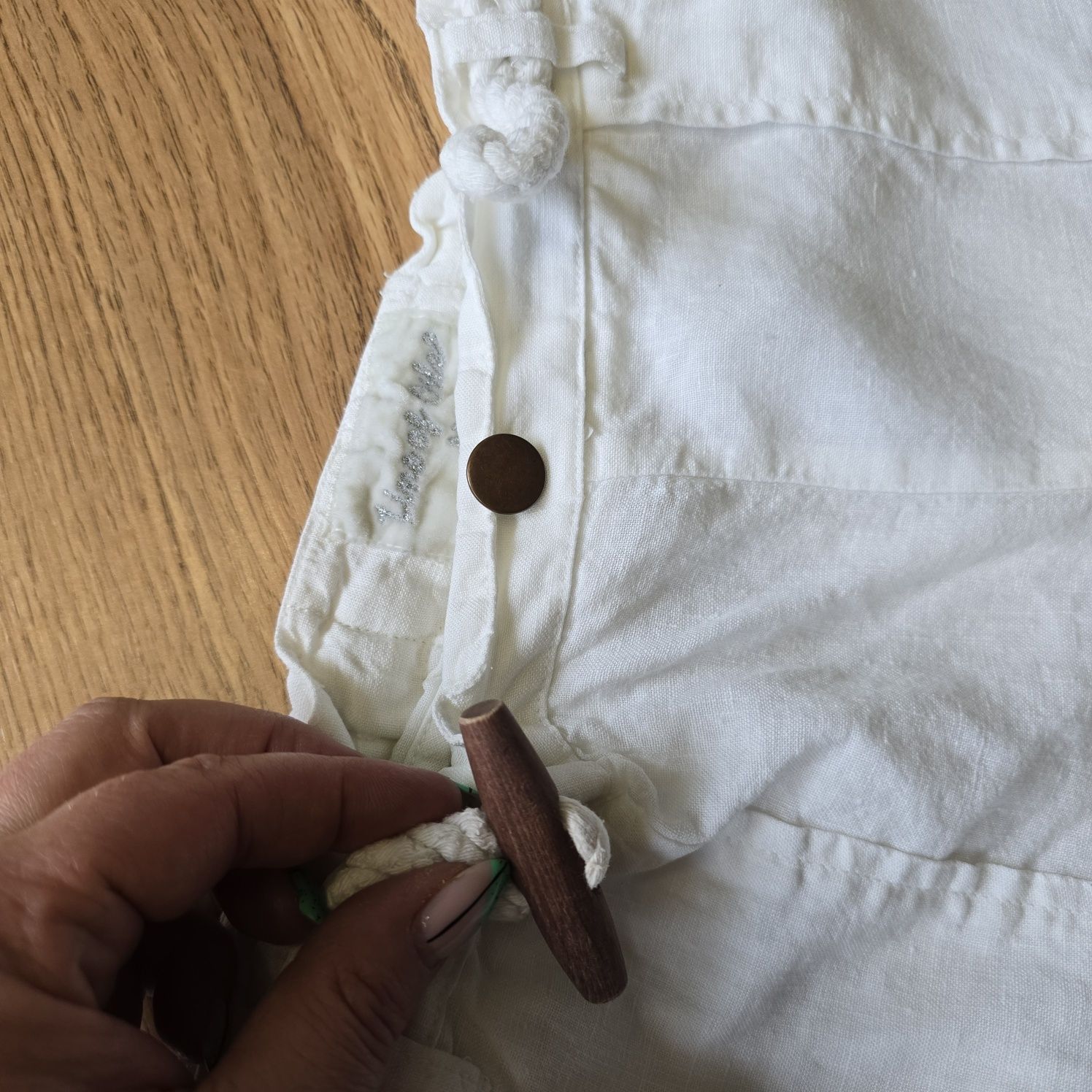 Spodnie Line of Oslo linen len m 38 baggy luźne low
